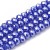 Electroplate Glass Beads Strands EGLA-Q115-6x4mm-M-2