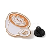 Cat Latte Coffee Enamel Brooches AL-I003-03G-05-3