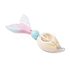 Dyed Natural Howlite Round & Natural Cowrie Shell & Cellulose Acetate(Resin) Mermaid Tail Big Pendants PALLOY-JF04122-4