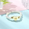 Natural Freshwater Pearl & 304 Stainless Steel Bead Finger Rings RJEW-FS00001-23-4