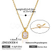 304 Stainless Steel Pave Clear Cubic Zirconia Geometric Pendant Necklaces for Women WGE59A2-04-1
