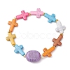 Cross Acrylic Stretch Bracelets BJEW-JB12616-3