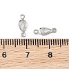 SHEGRACE Brass Pave Clear Cubic Zirconia Teardrop Connector Charms XGRQ2O189-449P-3