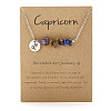 Natural Amethyst & Tiger Eye & Sodalite Chip & Alloy Constellation Pendant Necklaces WGB0CBC-05-1