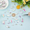 94Pcs 6 Style Pointed Back Glass Rhinestone Cabochons RGLA-FG0001-10-3