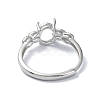 Adjustable 925 Sterling Silver 4 Prongs Ring Settings STER-K179-33P-3