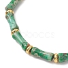 Natural Dyed Imperial Jasper & Brass Beads Braided Bead Bracelets BJEW-JB13418-02-3