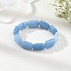 Dyed Natural Aquamarine Rectangle Beaded Stretch Bracelets for Women BJEW-JB14447-1