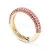 Adjustable Brass Micro Pave Cubic Zirconia Cuff Rings RJEW-L098-007C-G-2