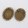 Vintage Alloy Brooch Cabochon Bezel Settings X-PALLOY-N0085-15AB-NF-2