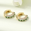 Brass Micro Pave Cubic Zirconia Hoop Earrings KK-CBA8324-22G-03-1