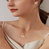 Maple Leaf Brass Clear Cubic Zirconia
Necklace & Stud Earring Sets SJEW-LP0001-49-1