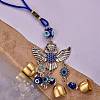 2Pcs 2 Style Car Hanging Alloy Glass Rhinestone Wind Chime HJEW-SZ0001-14-5