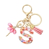 Letter A~Z Transparent Glitter Resin Pendant Keychains KEYC-FZ00024-19-1