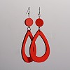 Trendy Teardrop Wood Dangle Earrings EJEW-F0090-07B-1
