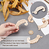 4Pcs Feather Rubber Wooden Carved Decor Applique WOOD-FH0001-83-4