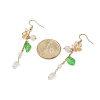 Amethyst/Green Aventurine/Lemon Jade/Synthetic Turquoise/Rose Quartz & Acrylic Dangle Earrings EJEW-JE06196-3