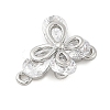 Brass Micro Pave Cubic Zirconia Connector Charms KK-U056-04P-2
