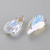 Embossed Glass Rhinestone Pendants GLAA-J101-06B-001SI-2