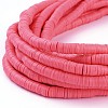 Flat Round Handmade Polymer Clay Beads CLAY-R067-8.0mm-25-2