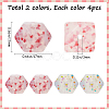 8Pcs 2 Colors Hexagon with Heart Pattern Silicone Focal Beads SIL-GF0001-52-2