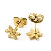 Ion Plating(IP) 304 Stainless Steel Snowflake Stud Earrings for Women EJEW-I281-34G-2