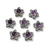 Brass Pave Natural Amethyst Multi-Strand Links KK-D366-01P-B-1