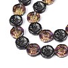 Half Electroplate Baking Paint Glass Beads Strands EGLA-K061-11A-AB11-4