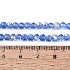 AB Color Plated Transparent Glass Rondelle Beads Strands EGLA-T029-4mm-10P-4