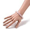 Natural Rose Quartz Bead Stretch Bracelets X-BJEW-K212-C-045-4