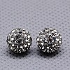 Round Polymer Clay Czech Glass Rhinestone Beads RB-D289-8mm-215-1