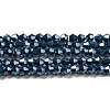 Opaque Solid Color Electroplate Glass Beads Strands GLAA-F029-P4mm-C09-1