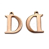 Ion Plating(IP) 304 Stainless Steel Alphabet Charms STAS-H122-D-RG-1