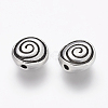 Tibetan Style Alloy Flat Round Carved Vortex Beads TIBEB-5437-AS-FF-2