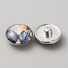 Platinum Plated Brass Jewelry Snap Buttons BUTT-WH0050-B01-2