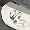 304 Stainless Steel Open Cuff Rings for Unisex RJEW-Q003-03P-1