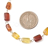 Natural Amber Cuboid Beaded Necklaces for Women NJEW-JN05914-3