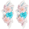 Polyester Embroidery Lace Cloth Patches AJEW-WH20070-077-1