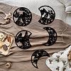 Wood Moon Phase Pendant Decoration HJEW-WH20013-001-4