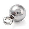 Non-Tarnish Round 304 Stainless Steel Charms with 201 Stainless Clasp STAS-N025-02-6mm-3