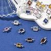 SHEGRACE Brass Pave Cubic Zirconia Square Connector Charms XGRQ2O044-440P-4