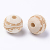 Unfinished Natural Wood European Beads WOOD-S057-009A-2