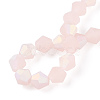 Imitation Jade Bicone Frosted Glass Bead Strands X-EGLA-A039-J6mm-MB07-4