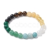 8mm Round Natural Tiger Eye & Topaz Jade & Golden Sheen Obsidian & Quartz Crystal & Green Aventurine & Amazonite BJEW-JB10624-01-1