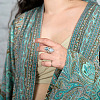 Teardrop & Oval Bohemian Style Zinc Alloy with Resin Imitation Moonstone/Rhinestone Finger Rings FS-WGFB6C4-03-3