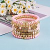 Synthetic Hematite & Polymer Clay Heishi Beads Stretch Bracelets Set BJEW-PH01487-01-3