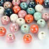 Glazed Porcelain Round Beads PORC-S489-6mm-M-1