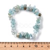 Unisex Chip Natural Aquamarine Beaded Stretch Bracelets BJEW-S143-33-5