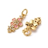 Brass Micro Pave Cubic Zirconia Pendants KK-D390-20G-01-2