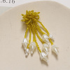 Handmade Glass Seed Beads Flower Tassel Stud Earrings FS-WG63232-05-1